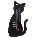 Nature - thermométre mural extérieur en plastique - chat noir - h 15 x 9. 5 x 0. 3 cm Nature - thermométre mural extérieur en plastique - chat noir - h 15 x 9. 5 x 0. 3 cm