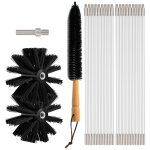 Nettoyeur d'vent de schage 24 pieds, kit de nettoyage de conduit sec a 18 tiges flexibles brosse de ...