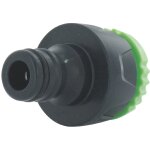 Nez de robinet avec réducteur cap vert - filetage 20 x 27 - 26 x 34 mm Nez de robinet avec réducteur cap vert - filetage 20 x 27 - 26 x 34 mm