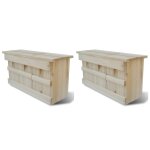 Nichoir d�coration ext�rieur maison d'oiseaux moineau en bois 2 pi�ces 44x15, 5x21, 5 cm dec020826