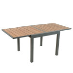 Nido - table de jardin extensible 180 cm en aluminium et bois d'eucalyptus