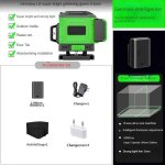 Niveau laser 3d / 4d 12 / 16 lignes, machine à nivellement automatique à 3 outil d'abaissement de batterie, ... Niveau laser 3d / 4d 12 / 16 lignes, machine à nivellement automatique à 3 outil d'abaissement de batterie, ...