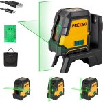 Niveau laser auto - nivelant rechargeable 30m (faisceau vert) prexiso, traceur de ligne laser avec batterie ...