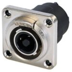 Nlt4mpxx prise encastr�e noir, argent 1 pc(s) - neutrik