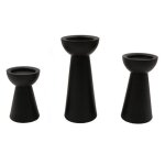 Noir bougeoirs ensemble de 3 bougeoirs pour bougies pilier pièce maîtresse de porte - bougie pour la ... Noir bougeoirs ensemble de 3 bougeoirs pour bougies pilier pièce maîtresse de porte - bougie pour la ...