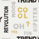 Noordwand papier peint friends & coffee words and letters gris & noir