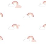 Noordwand papier peint mondo baby rainbows blanc et rose