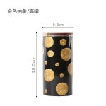 Nordique minimaliste couvercle en bois feuille de cramique caf collations bonbons grains divers rservoir ...