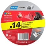 Norton lot de 14 disques expert 150 x 18 multi - air grain 120