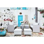 Nouma gris : salon de jardin encastrable en rsine tresse 8 personnes