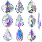Nouvelhorizonstore - 10 pi�ces color� lustre en cristal lampe eclairage goutte pendentif suspendu prismes ...