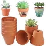 Nouvelhorizonstore - lot de 10 pots en terre cuite de 10 x 8 cm, petits pots en argile avec trou de drainage, ...