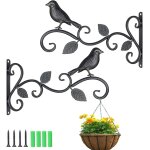 Nouvelhorizonstore - lot de 2 crochets muraux noirs pour plantes, mangeoires, jardini��res et lanternes ...