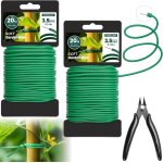 Nouvelhorizonstore - 2 x 20m fil de fer jardin avec coupe, 3. 5mm fil de fer cloture, fil de fer vert ...