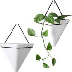 Nouvelhorizonstore - 2pcs jardini�res suspendues en c�ramique, jardini�res murales g�om�triques, vase ...