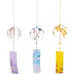 Nouvelhorizonstore - 3 pcs 3 couleurs carillons ��oliens ronds en verre japonais, lumi��re bleu ciel, ...