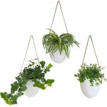Nouvelhorizonstore - lot de 3 pots fleurs suspendus en c�ramique, d�co support pour plantes, d�coration ...