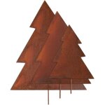 Nouvelhorizonstore - lot de 3 sapins rouill��s - r��sistant aux intemp��ries - rouille pr��cieuse - grille ...