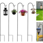 Nouvelhorizonstore - lot de 4 crochets de berger de jardin en m�tal avec crochets, 100 cm, pour lampes ...
