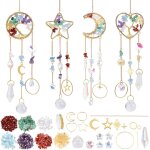 Nouvelhorizonstore - lot de 4 kits d'attrape - soleil arbre de vie en cristal a 7 chakras, prisme a suspendre ...