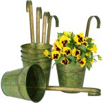 Nouvelhorizonstore - lot de 6 pots de fleurs a suspendre 13 cm en zinc galvanis� avec crochet amovible ...