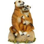 Nouvelhorizonstore - couple de suricates - figurine de jardin - 30 cm - d�coration de jardin en r�sine ...
