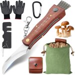 Nouvelhorizonstore - couteau � champignons avec brosse, sac �ponge, couteau � champignons de haute qualit�, ...