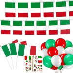 Nouvelhorizonstore - drapeau italien - 10m bannieres italie + 10 petit drapeaux italiens �� main + 30 ...