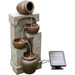 Nouvelhorizonstore - fontaine de jardin cascade ��nergie solaire pierre amphore batterie et led marron ...
