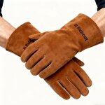 Nouvelhorizonstore - gants de soudage r�sistants � la chaleur anti - feu - pour br�leurs � bois, cuir ...