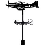 Nouvelhorizonstore - girouette en fer pour avion de chasse girouette en m��tal noir direction du vent ...
