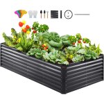 Nouvelhorizonstore - jardini�re 240x120x60 cm lit de jardin sur�lev� m�tal galvanis� bac de plantation ...