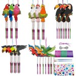 Nouvelhorizonstore - kit de carillon a vent perroquet peinture toucan carillon a vent en bois artisanat ...