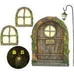 Nouvelhorizonstore - kit de jardin f����rique, porte et fen��tres pour arbres, d��coration de souche ...