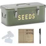 Nouvelhorizonstore - organiseur de graines en m�tal avec couvercle, bac a graines avec 30 etiquettes ...