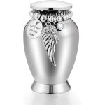 Nouvelhorizonstore - petite urne fun�raire en acier inoxydable pour cendres humaines 7, 2 cm avec breloque ...