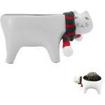 Nouvelhorizonstore - pot de fleurs en c�ramique en forme de chat, d�coratif pour plantes, chaton avec ...