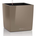 Nouvelhorizonstore - pot de fleurs d'interieur ¿ premium cube ¿ r�serve d'eau int�gr�e ¿ coloris taupe ...