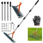 Nouvelhorizonstore - rateau scarificateur gazon, scarificateur gazon manuel avec manche 170 cm, r�teau ...