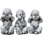 Nouvelhorizonstore - statue 3 x bouddha moine de pierre, sont exp�di�s, au gel jusque - 30 c, en massif ...