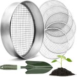 Nouvelhorizonstore - tamis de jardin rond 30 cm avec 5 tamis interchangeables - tamis � compost en acier ...
