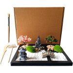 Nouvelhorizonstore - zen&tao kit de jardin japonais, plateau noir avec arbres, mousses, statue de bouddha, ...