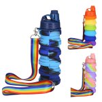 Nouvelle bouteille d'eau en silicone portable, pliable, pour jus de fruits, anti - fuite, pour voyage ...
