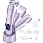 Oayew - rasoir electrique femme tondeuse femme intime bikini affichage led �tanche ipx7 3 en 1�violet� ...