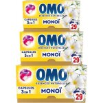 Omo - lessive liquide en capsules 3 en 1 tahiti - 87 lavages - monoi - parfum longue dure aux essences ...