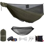 Hamac de camping - onewind - 335 cm - double ultral�ger en nylon ripstop - moustiquaire amovible - 2 ...