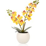 Orchide artificielle en pot blanc - phalaenopsis raliste - pour dcoration de mariage, maison, bureau ...