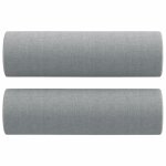 Oreillers décoratifs 2 pcs gris clair Ø15x50 cm tissu Oreillers décoratifs 2 pcs gris clair Ø15x50 cm tissu