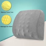Oreiller de soutien lombaire en velours pour chaise de bureau, coussin de massage en mousse a m�moire ...