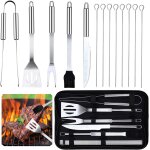 Outil de barbecue - outils de barbecue en acier inoxydable barbecue accessoire kit barbecue portable ...